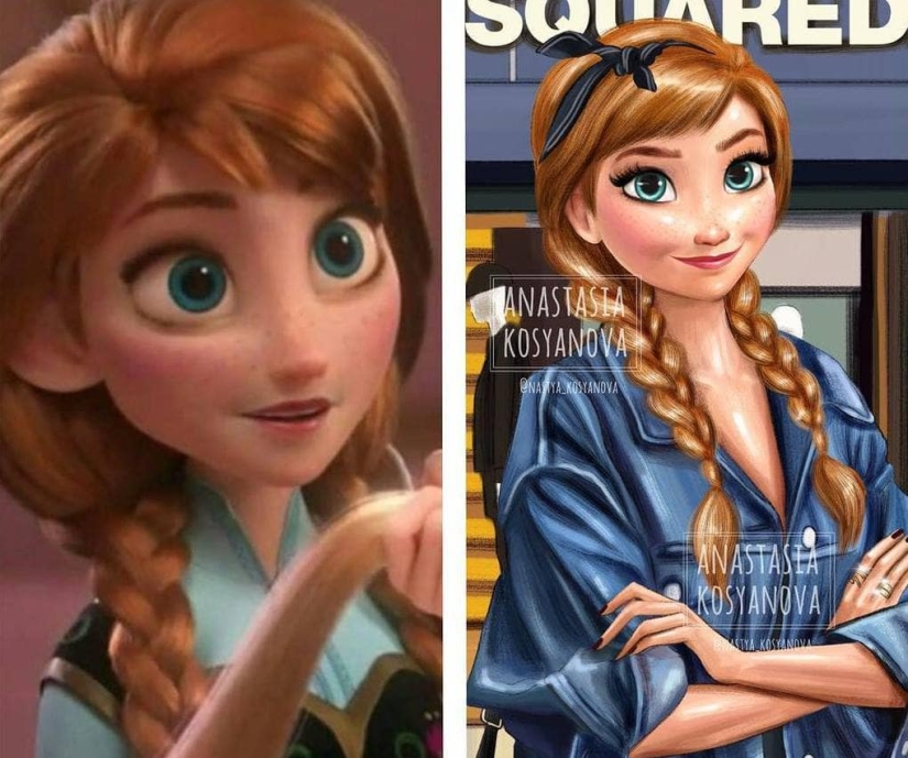 Princesas de Disney vestidas de una manera moderna