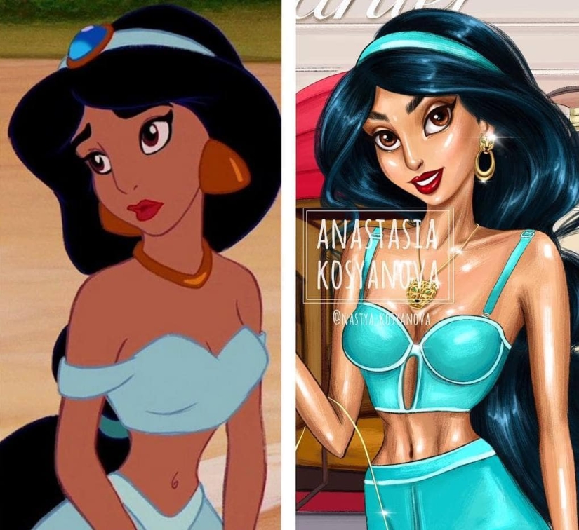 Princesas de Disney vestidas de una manera moderna