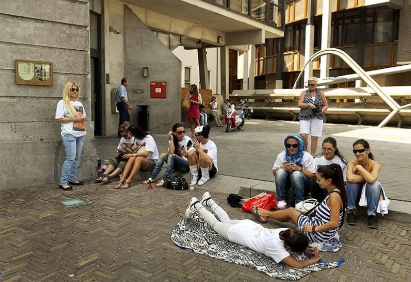 Prostitutes on floating barges in Utrecht