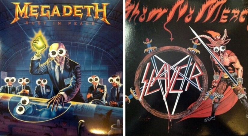 Qué sucede si pones los ojos temblorosos en las cubiertas de las bandas de metal