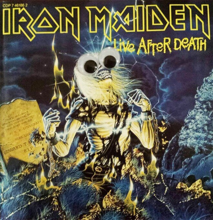 Qué sucede si pones los ojos temblorosos en las cubiertas de las bandas de metal