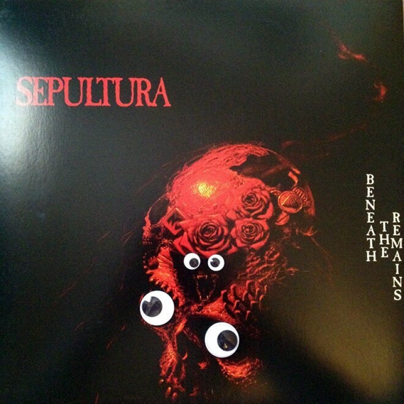 Qué sucede si pones los ojos temblorosos en las cubiertas de las bandas de metal
