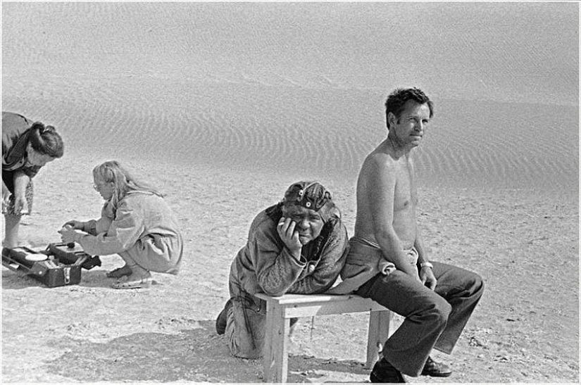 Rare footage from the filming of Soviet films