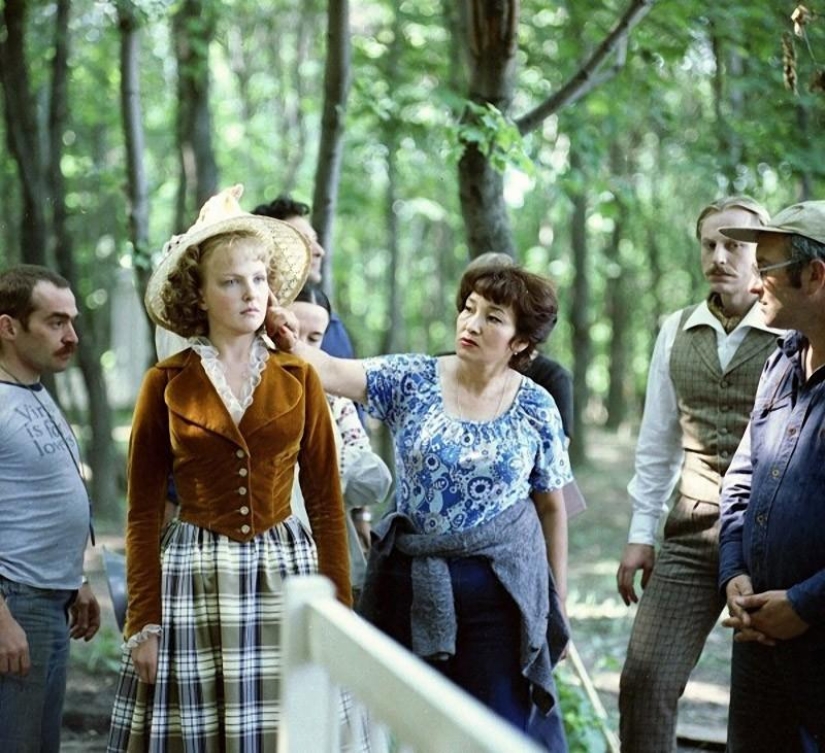 Rare footage from the filming of Soviet films