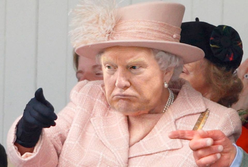 Reina Trump: Diseñador crea collages de imágenes de Donald Trump y la reina Isabel