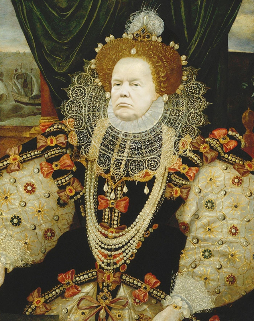 Reina Trump: Diseñador crea collages de imágenes de Donald Trump y la reina Isabel