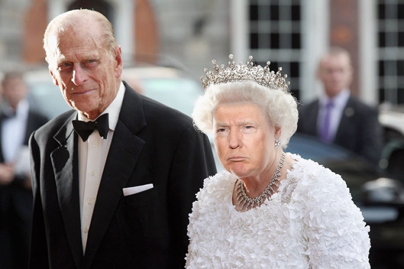 Reina Trump: Diseñador crea collages de imágenes de Donald Trump y la reina Isabel