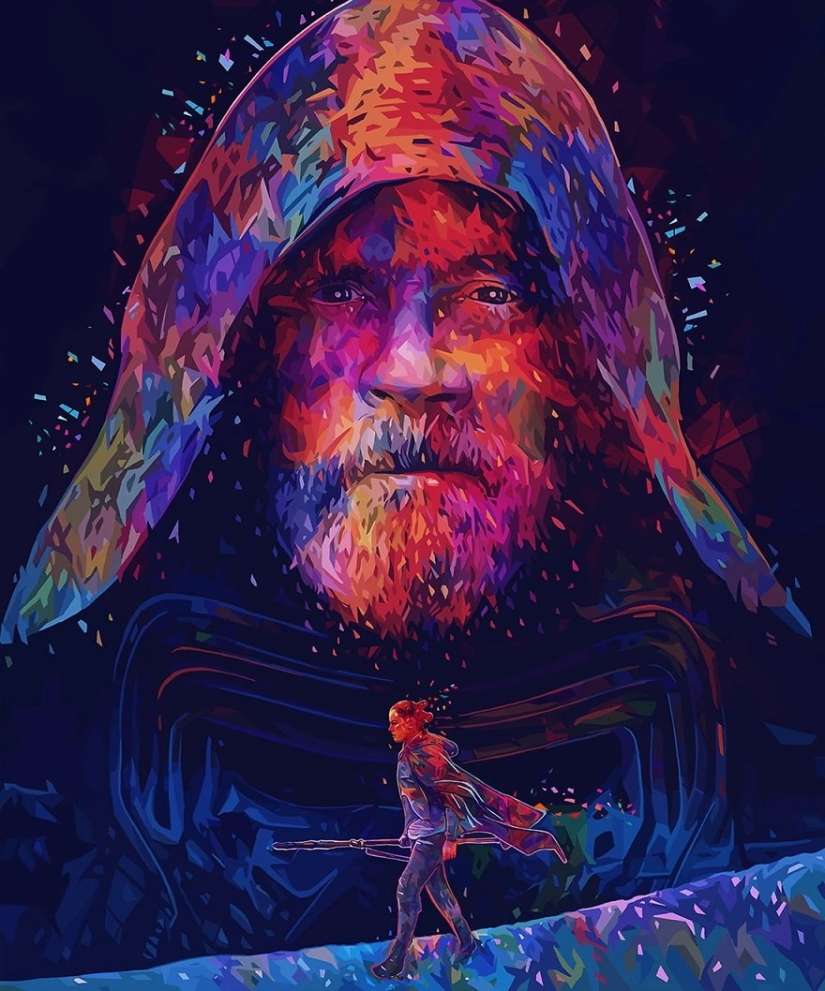 Retratos abstractos coloridos de estrellas en estilo pop art