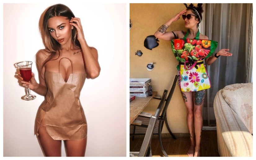 Ropa de cuarentena: Los usuarios de Instagram hacen vestidos con bolsos Ropa de cuarentena: Los usuarios de Instagram hacen vestidos con bolsos
