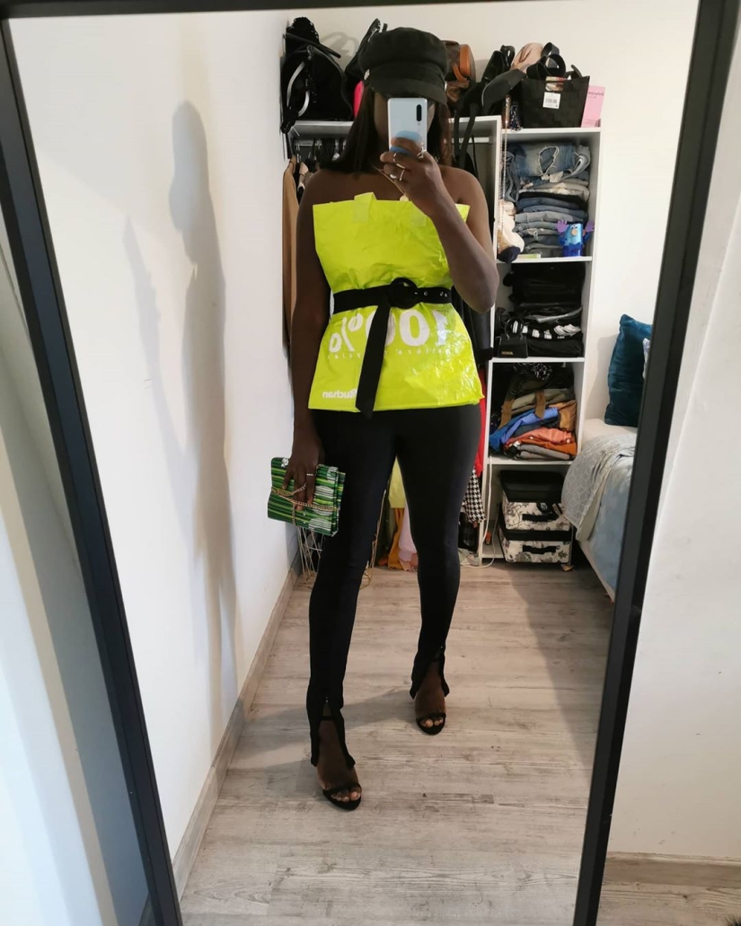 Ropa de cuarentena: Los usuarios de Instagram hacen vestidos con bolsos Ropa de cuarentena: Los usuarios de Instagram hacen vestidos con bolsos
