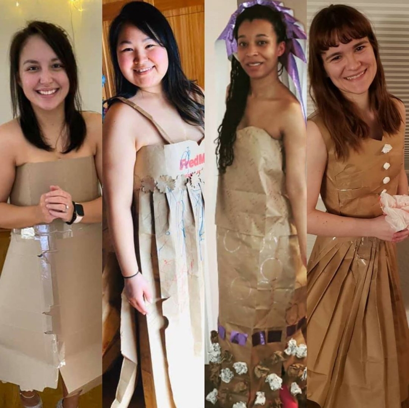 Ropa de cuarentena: Los usuarios de Instagram hacen vestidos con bolsos Ropa de cuarentena: Los usuarios de Instagram hacen vestidos con bolsos