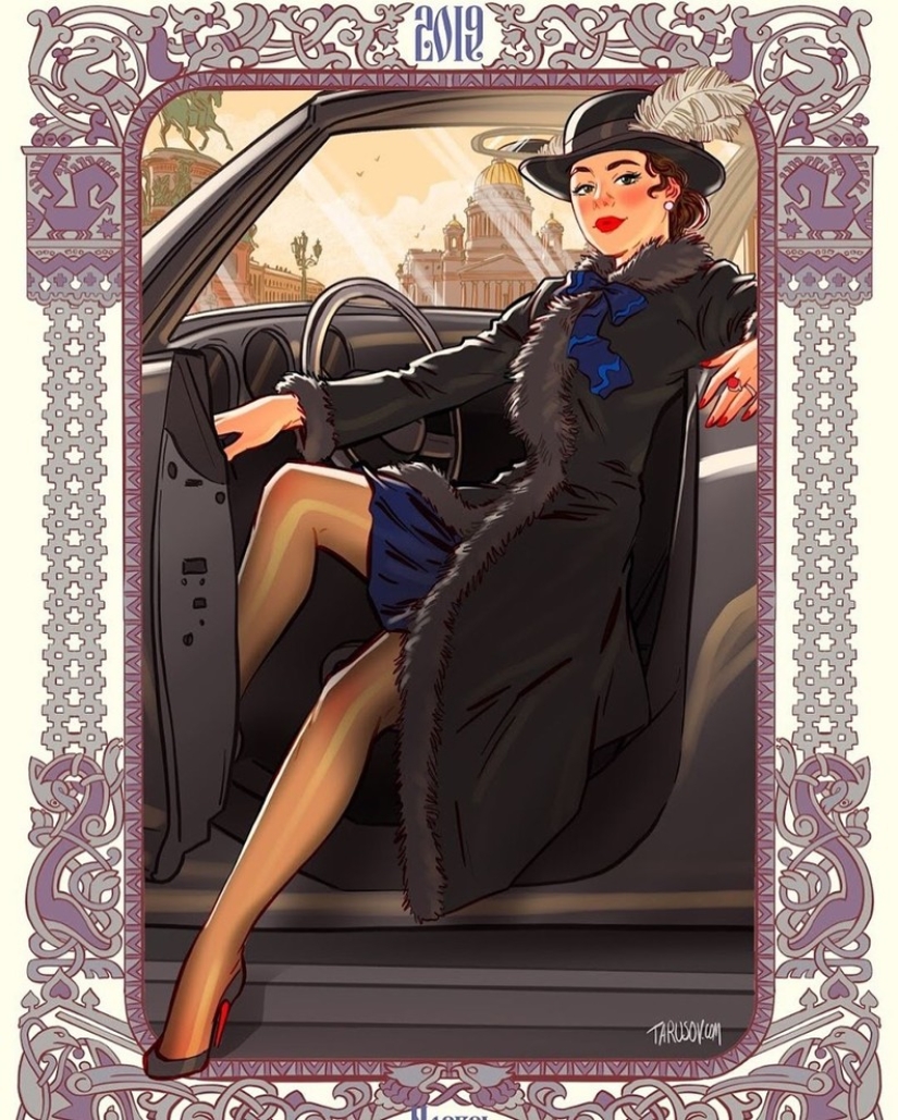 "Rusia del futuro — 2019": calendario con chicas del maestro pin-up Andrey Tarusov