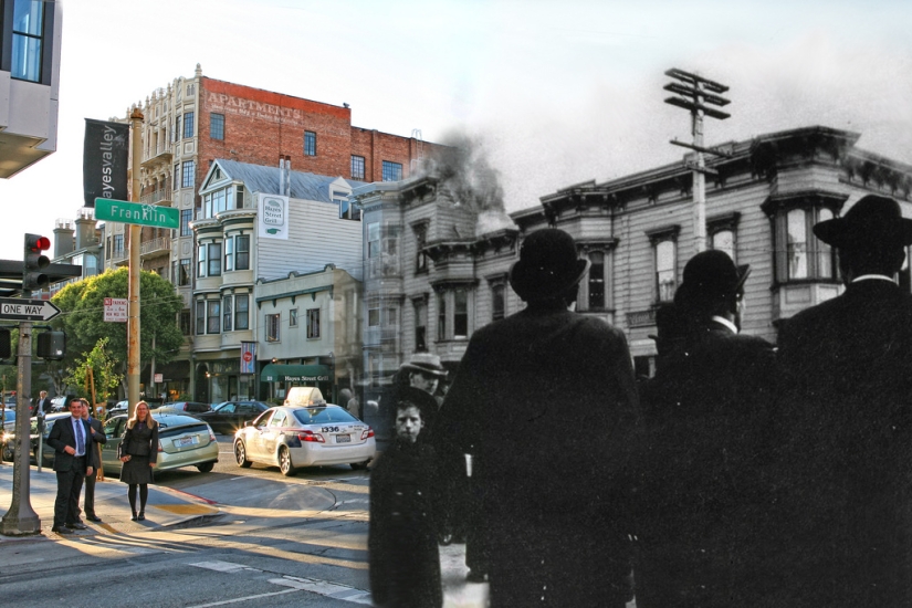 San Francisco después del devastador terremoto de 1906 y hoy San Francisco después del devastador terremoto de 1906 y hoy