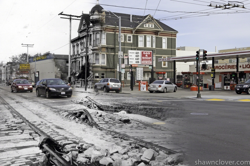 San Francisco después del devastador terremoto de 1906 y hoy San Francisco después del devastador terremoto de 1906 y hoy