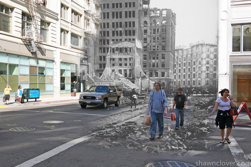 San Francisco después del devastador terremoto de 1906 y hoy San Francisco después del devastador terremoto de 1906 y hoy