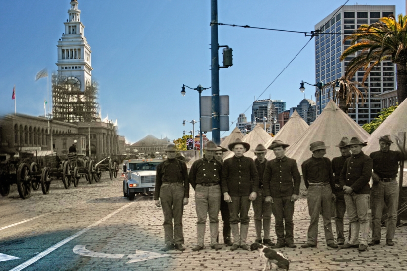 San Francisco después del devastador terremoto de 1906 y hoy San Francisco después del devastador terremoto de 1906 y hoy