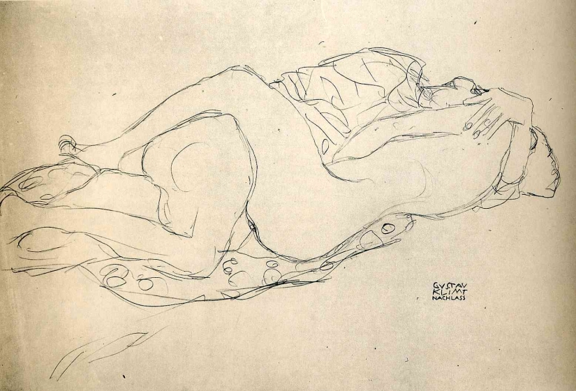 Scandalous erotic drawings by Gustav Klimt