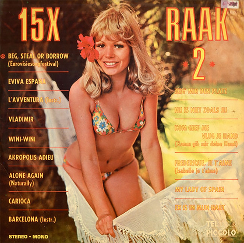Seductive bikinis from the covers of records of the 60-80s