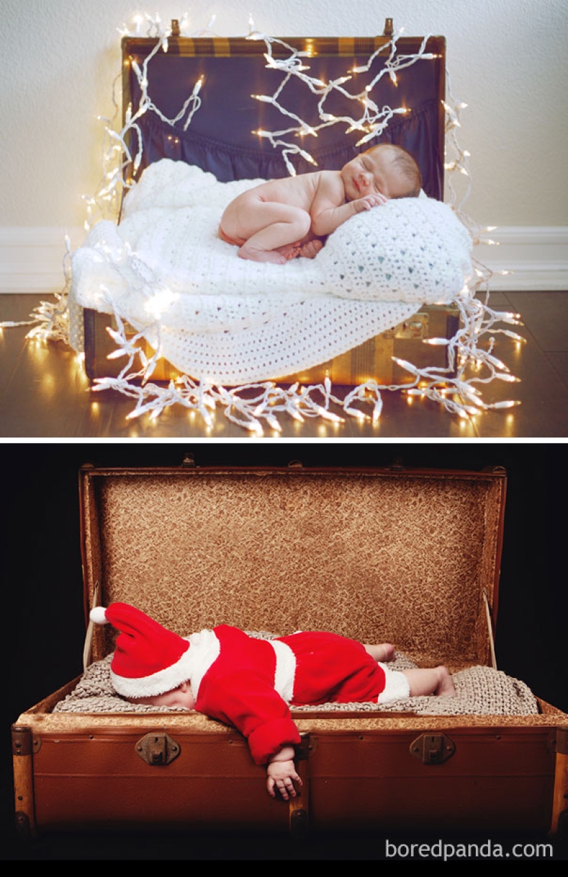 Sesión de fotos de Año Nuevo con un niño: expectativas y realidad
