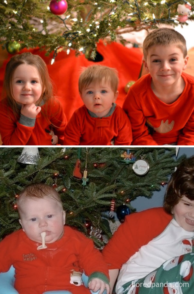 Sesión de fotos de Año Nuevo con un niño: expectativas y realidad