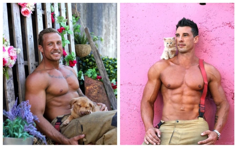 Sesión de fotos incendiaria: bomberos australianos calientes filmados con animales lindos para el calendario Sesión de fotos incendiaria: bomberos australianos calientes filmados con animales lindos para el calendario