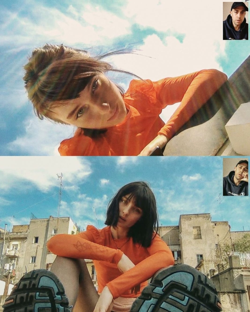 Sesión de fotos remota de Alessio Albi en la cámara web durante la cuarentena Sesión de fotos remota de Alessio Albi en la cámara web durante la cuarentena