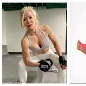 Sexy granny gives heat: 63-year-old Australian woman works out in the gym and meets guys