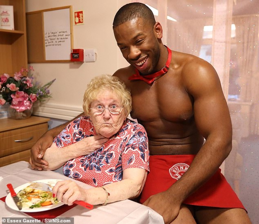 Shake the old days: grandmothers from a British nursing home threw a party with naked waiters