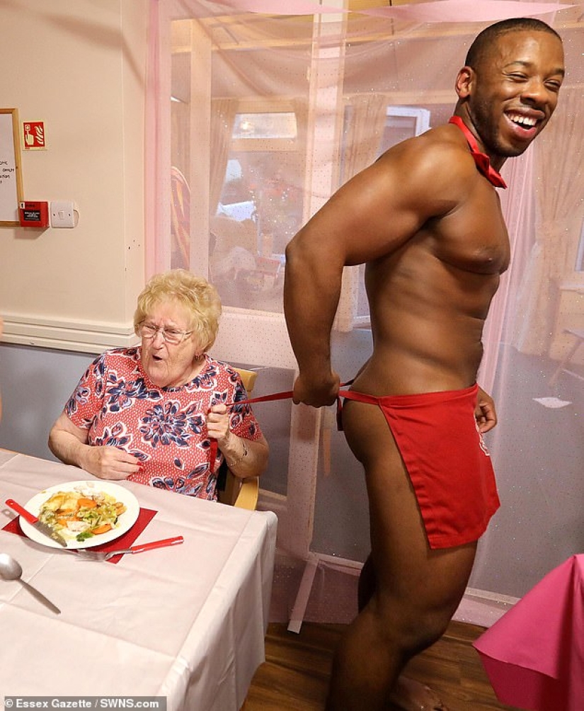 Shake the old days: grandmothers from a British nursing home threw a party with naked waiters