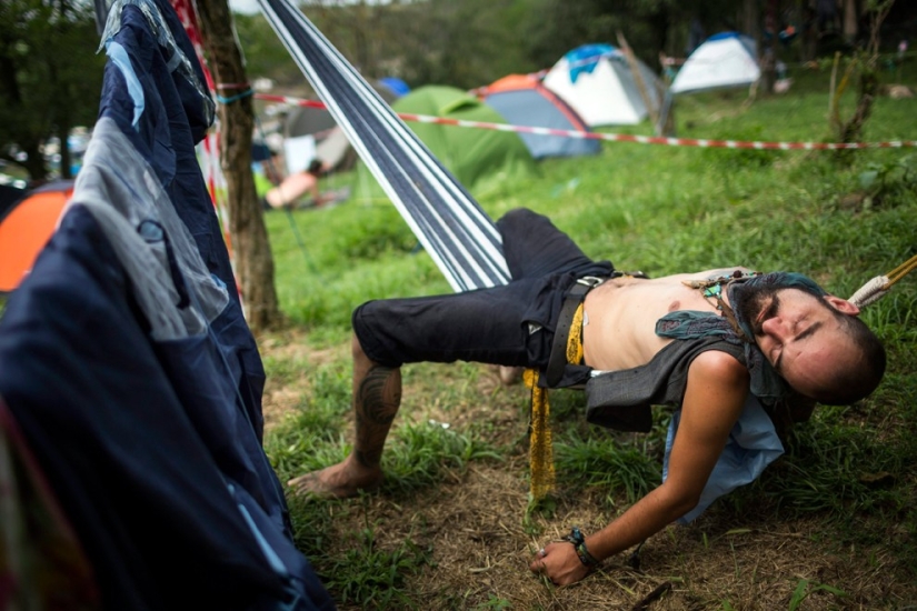 Sleeping people
