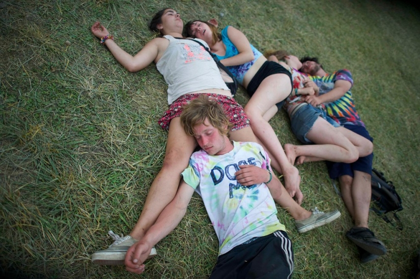 Sleeping people