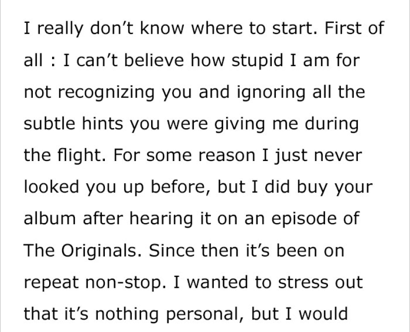 "So it's me": the girl listened to music all the way, unaware that her performer was sitting in the next chair "So it's me": the girl listened to music all the way, unaware that her performer was sitting in the next chair