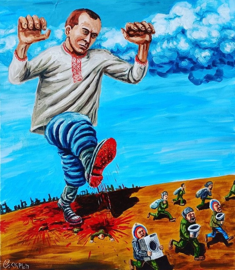 Sátira aguda en las pinturas caricaturescas de Semión Skrepetsky