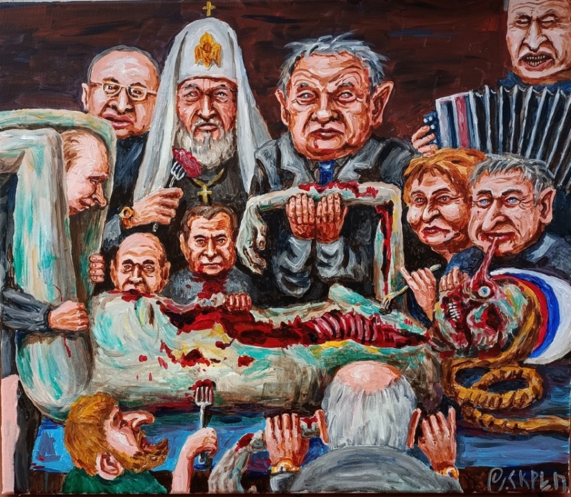 Sátira aguda en las pinturas caricaturescas de Semión Skrepetsky