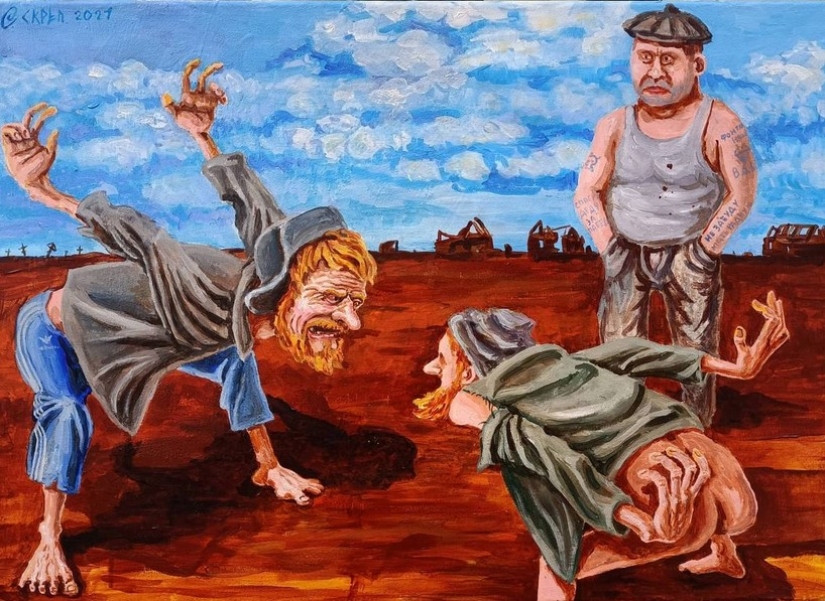 Sátira aguda en las pinturas caricaturescas de Semión Skrepetsky
