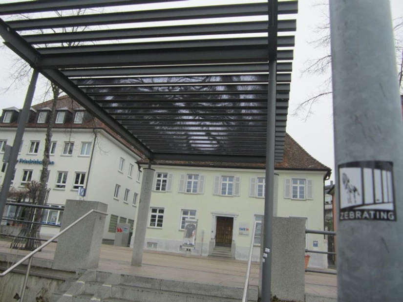 Street art on the railing Street art on the railing