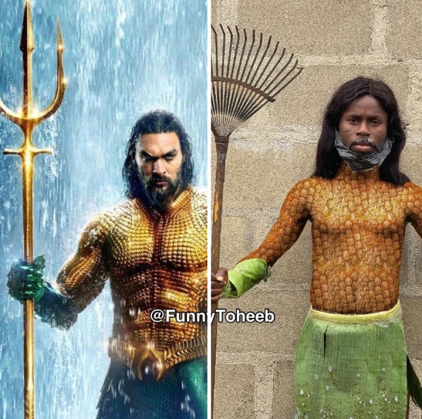 Take it off immediately! A guy from Africa copies the ridiculous outfits of the stars with the help of improvised materials