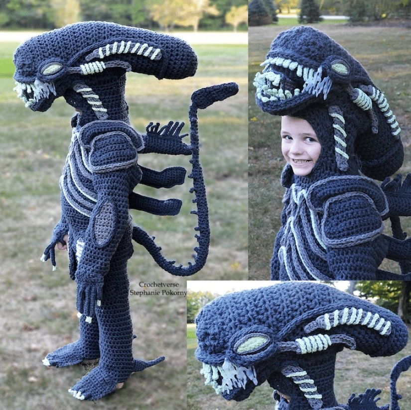 Talent on the hook: Mother knits amazing Halloween outfits for children