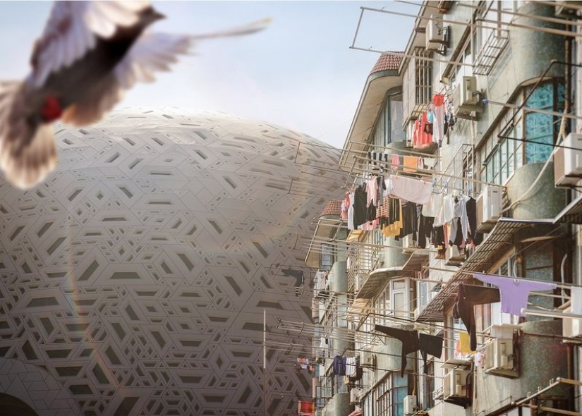 Teatro en China, realizado en forma de rompecabezas tradicional