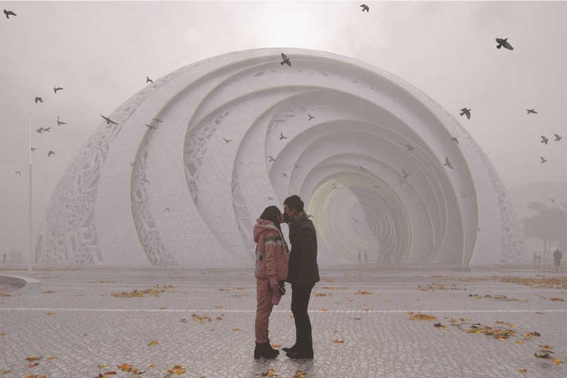 Teatro en China, realizado en forma de rompecabezas tradicional