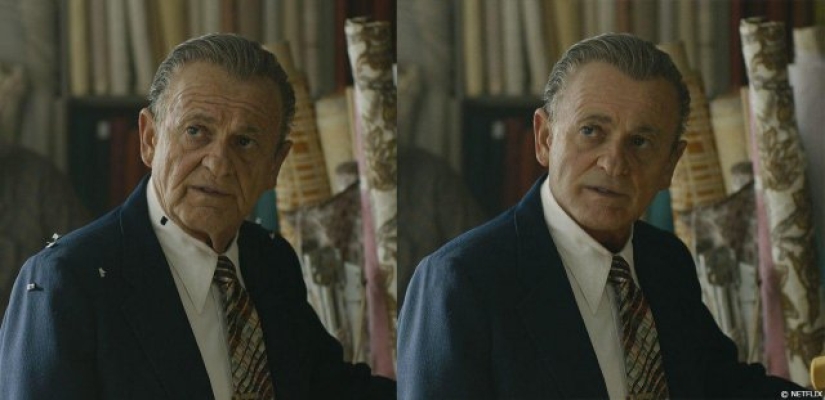The actors of the film "The Irishman" before and after computer rejuvenation