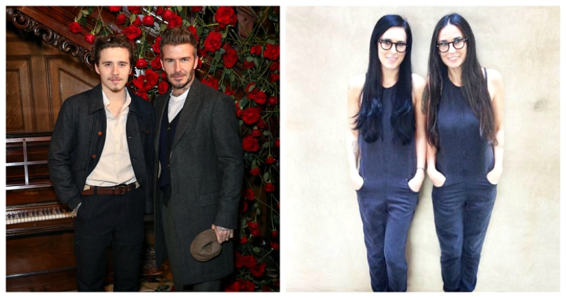 The Apple from the tree: star children together with their famous parents — find the 10 differences The Apple from the tree: star children together with their famous parents — find the 10 differences