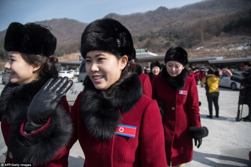 The "army of cheerleaders" from North Korea arrived at the Winter Olympics