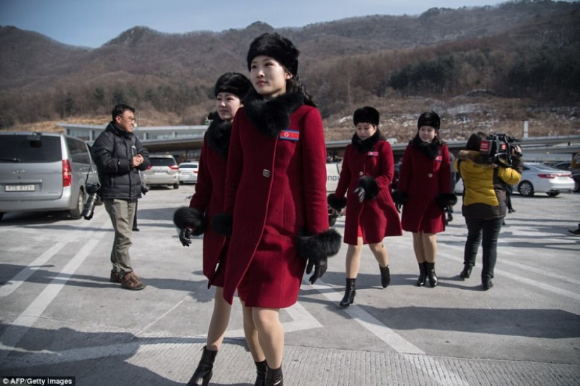 The "army of cheerleaders" from North Korea arrived at the Winter Olympics