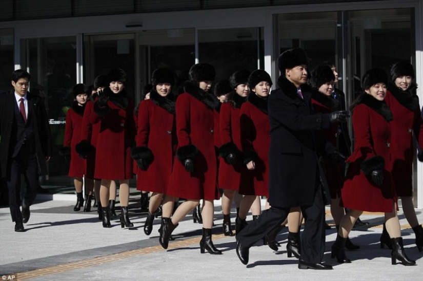 The "army of cheerleaders" from North Korea arrived at the Winter Olympics