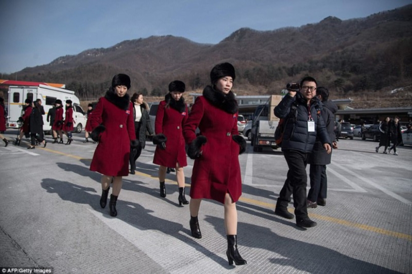 The "army of cheerleaders" from North Korea arrived at the Winter Olympics