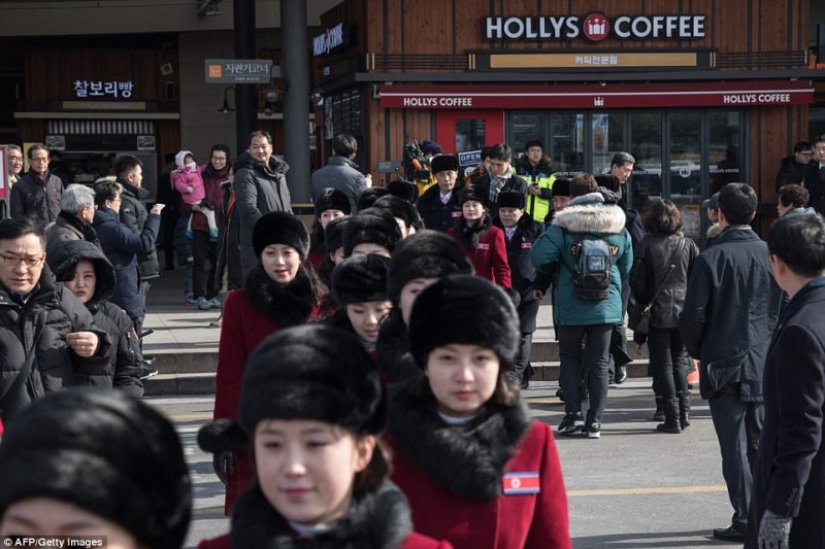 The "army of cheerleaders" from North Korea arrived at the Winter Olympics