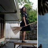 The artist creates fabulous worlds from photos of her backyard, and it's magical
