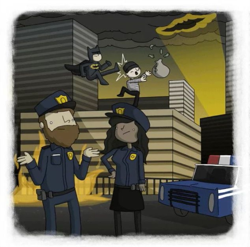 The artist made funny cartoons of proverbs from all over the world, and that's what came out of it The artist made funny cartoons of proverbs from all over the world, and that's what came out of it