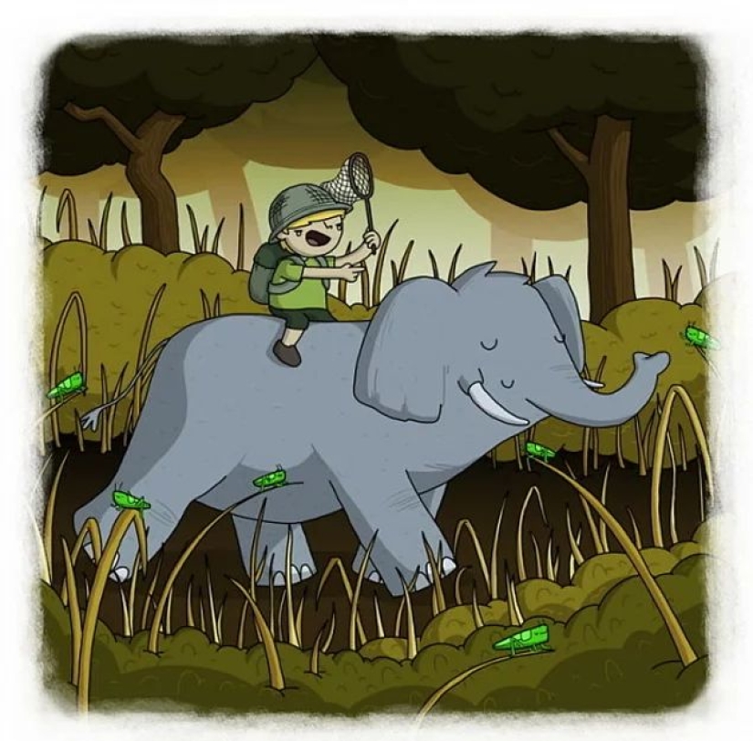 The artist made funny cartoons of proverbs from all over the world, and that's what came out of it The artist made funny cartoons of proverbs from all over the world, and that's what came out of it